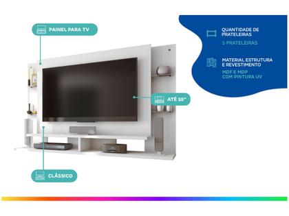 Imagem de Painel Para TV Até 55 Polegadas Elite Branco Caemmun
