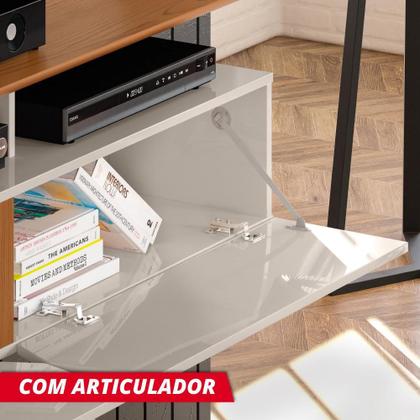 Painel para TV até 55 polegadas Intense Lukaliam Off White / Damasco Imagem de Painel para TV até 55 polegadas Intense Lukaliam Off White / Damasco