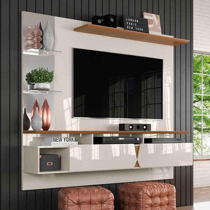 Painel para TV até 55 polegadas Intense Lukaliam Off White / Damasco Imagem de Painel para TV até 55 polegadas Intense Lukaliam Off White / Damasco
