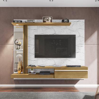 Imagem de Painel para TV até 55 Polegadas LED Prateleira de Vidro Denver