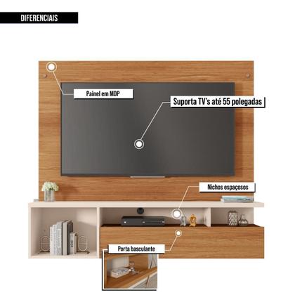 Painel Para TV Até 55 Polegadas Marrom Black Caemmun Imagem de Painel Para TV Até 55 Polegadas Marrom Black Caemmun
