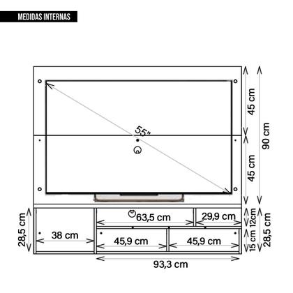 Painel Para TV Até 55 Polegadas Marrom Black Caemmun Imagem de Painel Para TV Até 55 Polegadas Marrom Black Caemmun
