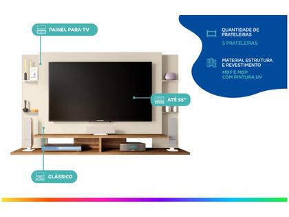Imagem de Painel Para TV Até 55 Polegadas Marrom Elite Caemmun