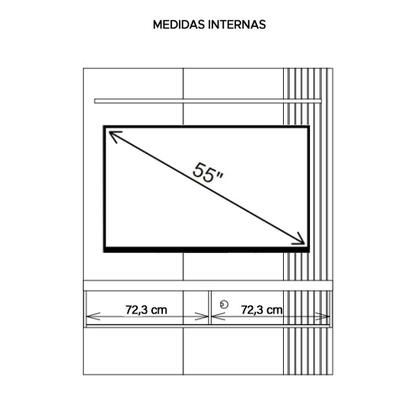 Imagem de Painel Para Tv Até 55 Polegadas Moon Marrom Caemmun