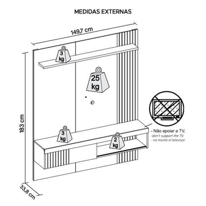 Imagem de Painel Para Tv Até 55 Polegadas Moon Marrom Caemmun