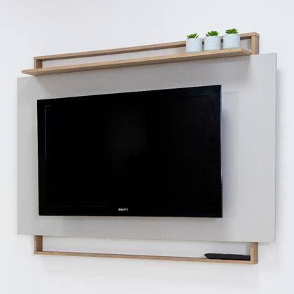 Imagem de Painel para TV até 55 Polegadas Prateleira Àpila Rimo Carvalho/OffWhite