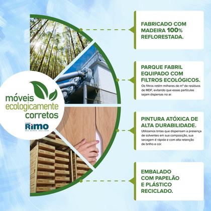 Imagem de Painel para TV até 55 Polegadas Prateleira Àpila Rimo Carvalho/OffWhite