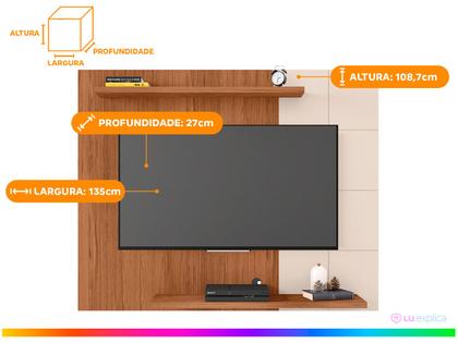 Imagem de Painel para TV até 58" Caemmun Cross 2 Prateleiras