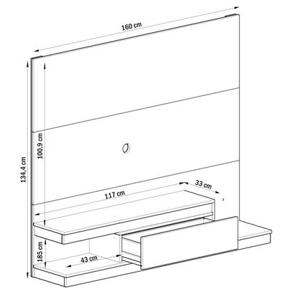 Imagem de Painel para TV Até 58 Polegadas Alexandria 1 Gaveta Branco - Panorama Móveis