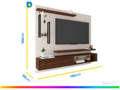 Imagem de Painel para TV Até 60” DJ Móveis New Greco 2 Prateleiras