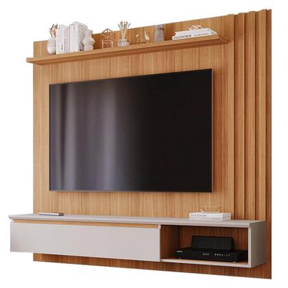 Imagem de Painel para TV até 60 Polegadas 1 Porta 100% MDF Panamá Plus Permóbili Nature/Off White