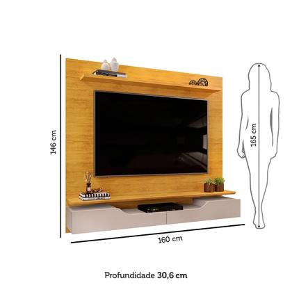 Imagem de Painel para TV até 60 Polegadas com 2 Portas DJ Móveis Levi Cedro Bali