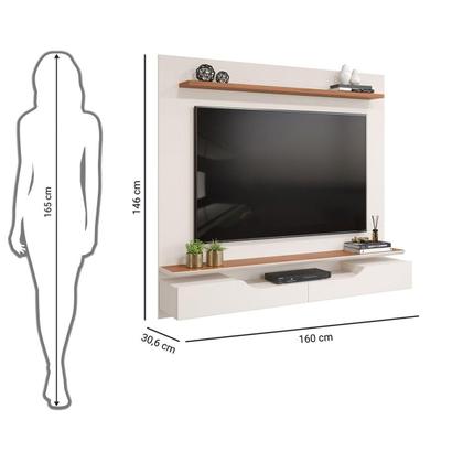 Imagem de Painel para TV até 60 Polegadas com 2 Portas Dj Moveis Levi Off Freijo