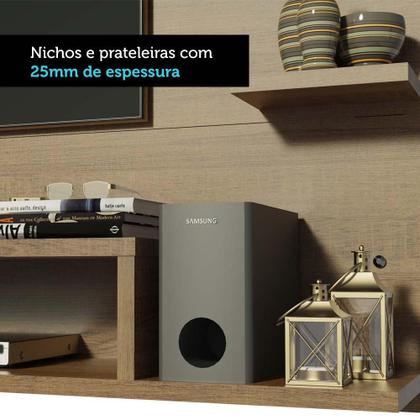 Imagem de Painel para TV até 60 Polegadas Madesa Alfa com Prateleiras e Nichos - Rustic