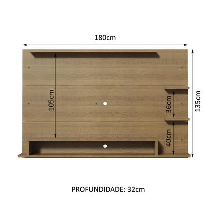 Imagem de Painel para TV até 60 Polegadas Madesa Alfa com Prateleiras e Nichos - Rustic