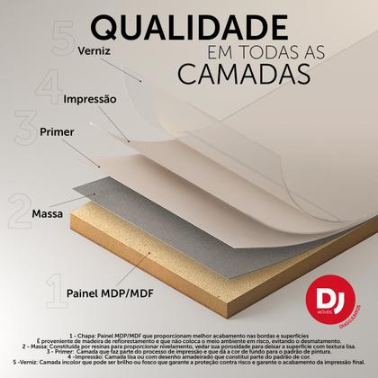 Painel para TV até 60 Polegadas Ripado com Nichos DJ Móveis Bento Carvalho Griz Imagem de Painel para TV até 60 Polegadas Ripado com Nichos DJ Móveis Bento Carvalho Griz