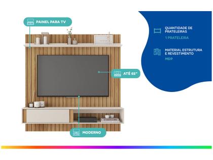 Imagem de Painel para TV até 65" Caemmun Boreal 1.8 1 Prateleira