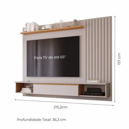 Imagem de Painel para Tv Até 65 Polegadas 1 Porta Ripado Bahamas Permóbili