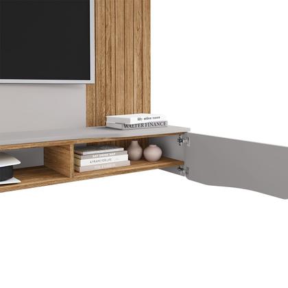 Imagem de Painel para TV Até 65 Polegadas Búzios 2 Portas Cinamomo/Off White - Móveis Bechara