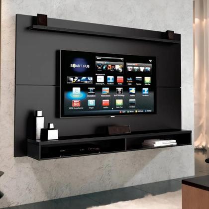 Imagem de Painel Para TV Até 65 Polegadas Com Prateleira 1,80m Max Preto