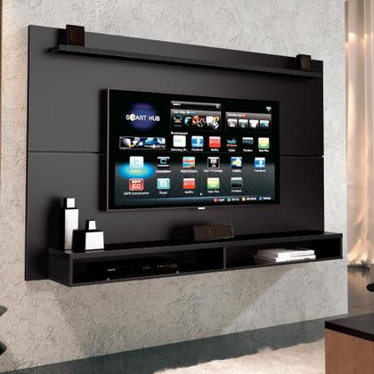 Painel Para TV Até 65 Polegadas Com Prateleira 1,80m Max Preto - EDN Imagem de Painel Para TV Até 65 Polegadas Com Prateleira 1,80m Max Preto