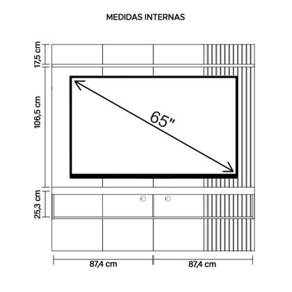 Imagem de Painel Para Tv Até 65 Polegadas Marrom Jade Caemmun