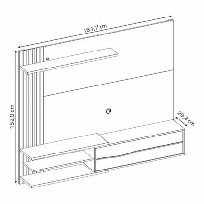 Imagem de Painel para TV até 65 Polegadas Ripado 1 Porta NT 1355 Notável Móveis