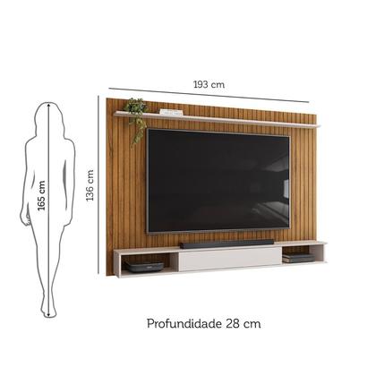Imagem de Painel para Tv até 70 Polegadas 1 Porta Deslizante Frisado decorativo Rio