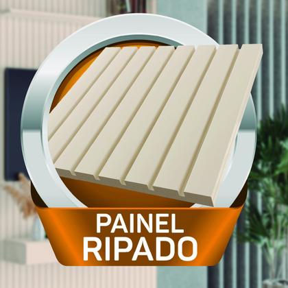 Imagem de Painel para TV até 70 Polegadas 1,80x2,40m Ripado com Nicho Arbo Off White EDN