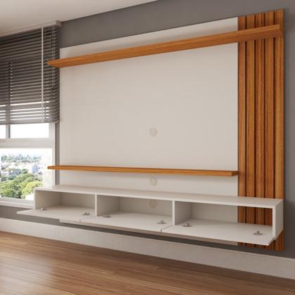 Imagem de Painel para TV Até 70 Polegadas Christiania Ripado Cinamomo/Off White - Panorama Móveis