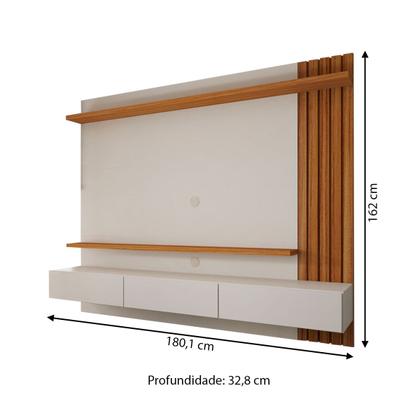 Imagem de Painel para TV Até 70 Polegadas Christiania Ripado Cinamomo/Off White - Panorama Móveis