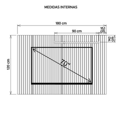 Imagem de Painel Para TV Até 70 Polegadas Sun Marrom Caemmun