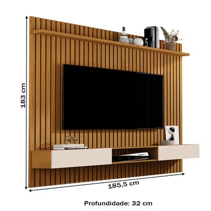 Imagem de Painel para TV Até 70 Polegadas Vênus Ripado 2 Portas 1 Prateleira Nature/Off White 689 - Giga Móveis