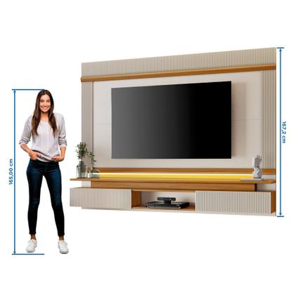 Imagem de Painel para TV até 75 Polegadas 100% MDF 212,8cmx167,2cm Canelado