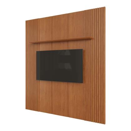 Imagem de Painel para TV até 75 Polegadas 100% MDF 234CMX250CM Prateleira Apolo Marrom