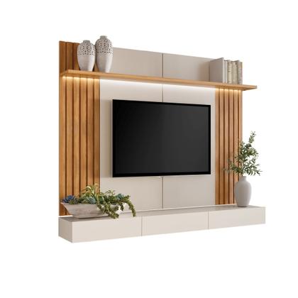 Imagem de Painel para TV até 75 Polegadas com LED 100% MDF 180CMX150CM Supreme Marrom
