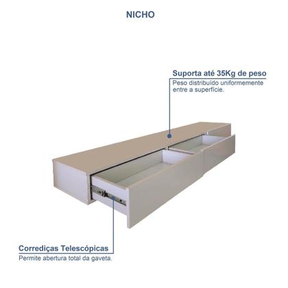Imagem de Painel para TV até 75 Polegadas com LED 100% MDF 180CMX150CM Supreme Marrom