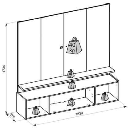 Imagem de Painel Para TV até 75 Polegadas Intense 183 Cm Caemmun
