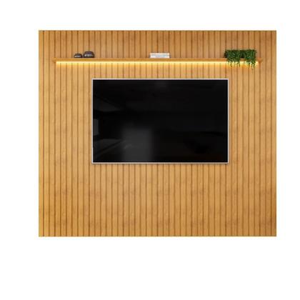 Imagem de Painel para TV até 75 Polegadas Ripado com LED DJ Móveis Trento 275 Cedro