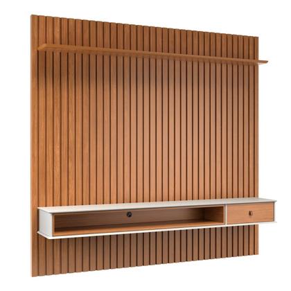 Imagem de Painel para TV até 75 Polegadas Ripado com Prateleira Nicho e Gaveta Detroit