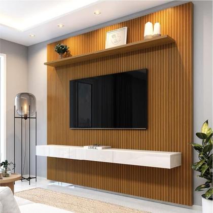Imagem de Painel Para Tv Até 75 Polegadas Ripado Impressão 3D Egeo