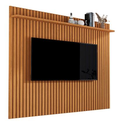 Imagem de Painel para TV Até 80 Polegadas Morfeu Ripado 1 Prateleira Nature 680 - Pnr Móveis