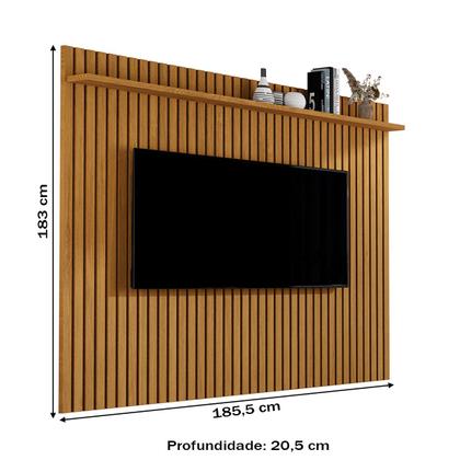 Imagem de Painel para TV Até 80 Polegadas Morfeu Ripado 1 Prateleira Nature 680 - Pnr Móveis