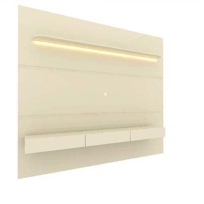 Imagem de Painel para TV até 90 Polegadas 100% MDF com LED 219CMX195CM 1 Prateleira Royal Branco