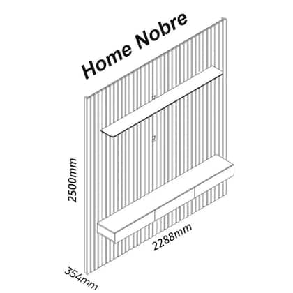Imagem de Painel para TV até 90 Polegadas 229x250cm Ripado com LED 3 Gavetas 100% MDF