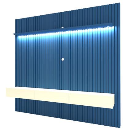 Imagem de Painel para TV até 90 Polegadas 229x250cm Ripado com LED 3 Gavetas 100% MDF