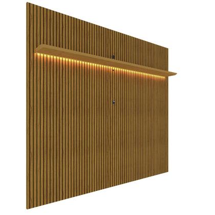 Painel para TV até 90 Polegadas Impressão Ripada com LED 220cm 100% MDF Requinte - Gelius Móveis Imagem de Painel para TV até 90 Polegadas Impressão Ripada com LED 220cm 100% MDF Requinte