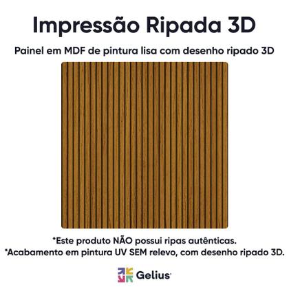 Painel para TV até 90 Polegadas Impressão Ripada com LED 220cm 100% MDF Requinte - Gelius Móveis Imagem de Painel para TV até 90 Polegadas Impressão Ripada com LED 220cm 100% MDF Requinte