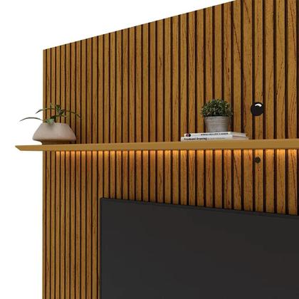 Painel para TV até 90 Polegadas Impressão Ripada com LED 220cm 100% MDF Requinte - Gelius Móveis Imagem de Painel para TV até 90 Polegadas Impressão Ripada com LED 220cm 100% MDF Requinte