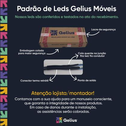 Painel para TV até 90 Polegadas Impressão Ripada com LED 220cm 100% MDF Requinte - Gelius Móveis Imagem de Painel para TV até 90 Polegadas Impressão Ripada com LED 220cm 100% MDF Requinte